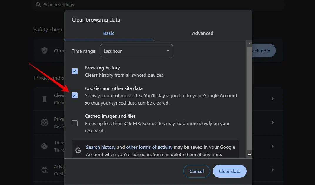 Google-Clear-Cache