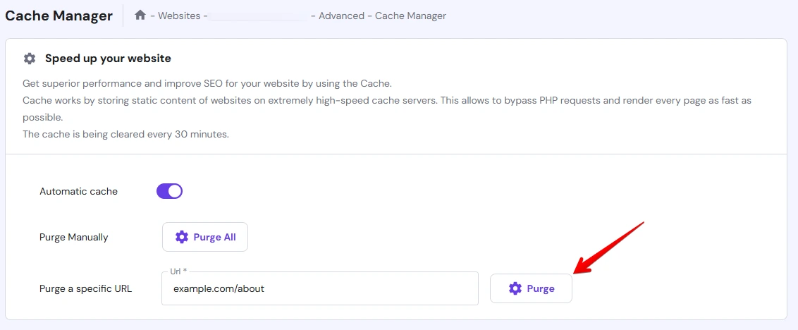 Hostinger_Clear-Cache-with-hPanel-purge-specific-url