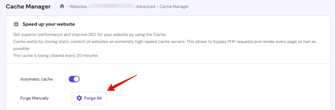 Hostinger_Clear-Cache-with-hPanel-purge
