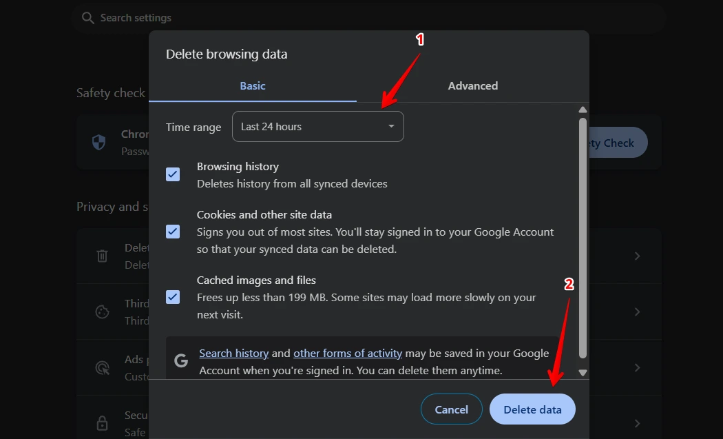 chrome-clear-browser-cache